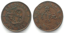 CHINA - KIANGNAN 10 Cash CD 1904 local warlord imitation issue, copper, RRR!