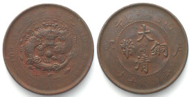 CHINA - KIANGNAN 10 Cash 1906 copper AU!