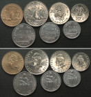 FRENCH POLYNESIA. Complete  Circulation Coin Set 188 Francs 1991-95