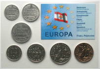 FRENCH POLYNESIA Complete Coin Set 188 Francs 1996-2004