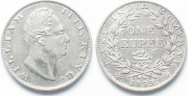 INDIA-BRITISH. Rupee 1835 Calcutta WILLIAM IV silver XF!