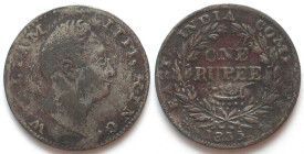 INDIA-BRITISH. Rupee 1835 WILLIAM IV - CONTEMPORARY COUNTERFEIT - SCARCE!