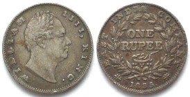 INDIA-BRITISH. Rupee 1835 Calcutta WILLIAM IV thin lettering silver VF+