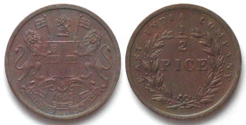 INDIA-BRITISH. 1/2 Pice 1853, copper, BU!!!