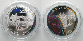 IVORY COAST. 500 Francs CFA 2008, Letzigrund, Zurich, SOCCER EU CUP, silver
