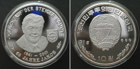 NORTH KOREA. 10 Won 2001, 60th Birthday of Jakob Steiger, silver, Proof