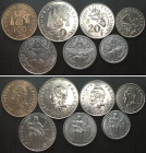 NEW CALEDONIA. Circulation coin set 1992-95, 7 coins, UNC