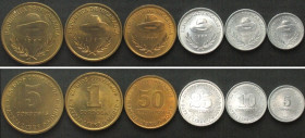 NICARAGUA Circulation Coin Set 1987, 6 coins, UNC