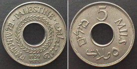 PALESTINE 5 Mils 1939 Cu-Ni UNC!!!