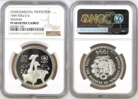 PERU. Nuevo Sol 1994, VICUNAS, ENVIRONMENTAL PROTECTION, silver, RARE! NGC PF 68, Top Pop!