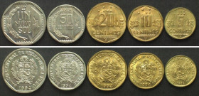 PERU Circulation Coin Set 1994, 5 coins, UNC