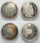 SEYCHELLES. 2 x 25 Rupees 1977 Silver Jubilee Elizabeth II, silver Proof+Prooflike