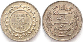 TUNISIA 50 Centimes 1915 A silver UNC-!!!