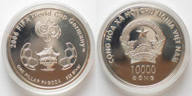 VIETNAM 10,000 Dong 2006 FOOTBALL WORLD CUP silver Proof