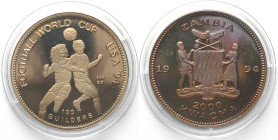 MULE - ZAMBIA / SURINAME 2000 Kwacha / 100 Guilders 1994 Cu-Ni RARE!