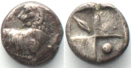 THRACE. Chersonesos, AR Hemidrachm, 400-350 BC, pellet & barley corn, XF