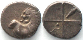 THRACE. Chersonesos, AR Hemidrachm 400-350 BC, pellet / AG monogram, corn-ear AU