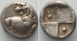 THRACE. Chersonesos, AR Hemidrachm, 400-350 BC, pellet & crested helmet, AU!