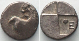THRACE. Chersonesos, AR Hemidrachm, 400-350 BC, pellet E / empty square, UNC-! Unlisted?