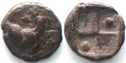 THRACE. Chersonesos, AR Hemidrachm, 400-350 BC, pellet & pellet, VF. McClean 405...