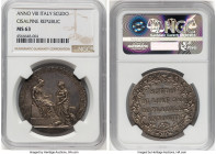 Cisalpine Republic Scudo of 6 Lire Anno VIII (1800) MS63 NGC, Milan mint, KM-C2, Dav-199, Pag-8. Beautiful one-year Crown-sized issue from this revolu...