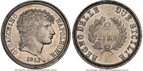 Naples & Sicily. Joachim Murat 2 Lire 1813 MS62 NGC, Naples mint, KM258. First year issued of only a two year type. Murat was a notable cavalry office...