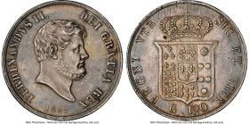 Naples & Sicily. Ferdinando II 120 Grana 1857 MS62 NGC, KM370, Dav-175. HID09801242017 © 2024 Heritage Auctions | All Rights Reserved www.HA.com/Texas...