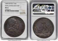 Papal States. Innocent XII Piastra 1698-VIII MS61 NGC, Rome mint, KM608, Dav-4107. Beautiful oversized Crown commemorating the first anniversary of th...