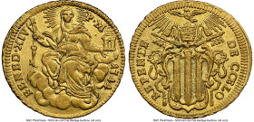 Papal States. Benedict XIV gold Zecchino 1744 MS64 NGC, Rome mint, KM943, Fr-231. Near Gem with a silky buttery luster and detailed relief. HID0980124...
