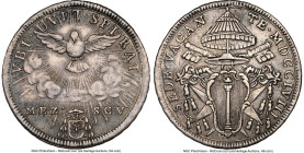Papal States. Sede Vacante 1/2 Scudo MDCCLVIII (1758) XF Details (Plugged, Edge Filing) NGC, Rome mint, KM1186. From the Meduno Collection HID09801242...