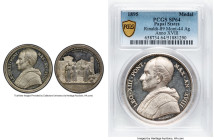 Papal States. Leo XIII silver Specimen "Founding of St. Anselmo College" Medal Anno XVIII (1895) SP64 PCGS, Rinaldi-89, Bart-E895, Mont-44. 44mm. By B...