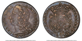 Sardinia. Carlo Emanuele III 20 Soldi 1742 XF40 PCGS, KM37. First date and key, a scarcer issue as this is the only example certified at PCGS. HID0980...
