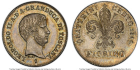 Tuscany. Leopold II Fiorino 1844 MS65 PCGS, KM-C72a. A level of preservation that rarely comes to market, last seen when we sold an NGC MS65 in 2011 f...