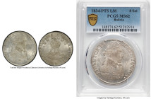 Republic 8 Soles 1834 PTS-LM MS62 PCGS, Potosi mint, KM97. HID09801242017 © 2024 Heritage Auctions | All Rights Reserved www.HA.com/TexasAuctioneerLic...