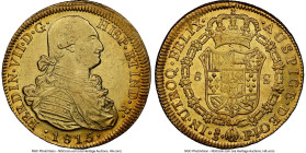 Ferdinand VII gold 8 Escudos 1815 So-FJ AU58 NGC, Santiago mint, KM78, Cal-1872. This early 19th century type is highly coveted in the higher grade po...