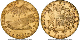 Republic gold 8 Escudos 1836 So-IJ VF35 NGC, Santiago mint, KM93. HID09801242017 © 2024 Heritage Auctions | All Rights Reserved www.HA.com/TexasAuctio...