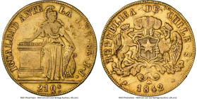 Republic gold 8 Escudos 1842 So-IJ VF30 NGC, Santiago mint, KM104.1. HID09801242017 © 2024 Heritage Auctions | All Rights Reserved www.HA.com/TexasAuc...