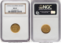 Charles III gold Escudo 1772 P-JS MS62 NGC, Popayan mint, KM48.2. HID09801242017 © 2024 Heritage Auctions | All Rights Reserved www.HA.com/TexasAuctio...