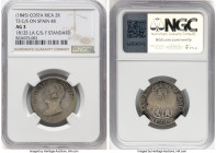 Republic Counterstamped 2 Reales ND (1845) AG3 NGC, KM39. Type 3 Counterstamp (Fine Standard); Host: Spain: Joseph Napoleon 4 Reales 1812 S-LA, Sevill...