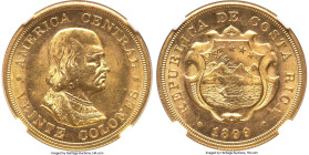 Republic gold 20 Colones 1899 MS63 NGC, Philadelphia mint, KM141, Fr-19. Second year of three year type. From the Globus Collection HID09801242017 © 2...
