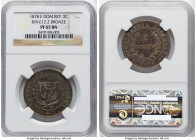 Republic bronze Essai 2 Centavos 1878-E PR65 Brown NGC, KM-E12.2. Stunning surface patination displays bright sunset toning with accents of deep plum ...
