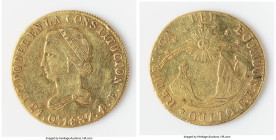 Republic gold 4 Escudos 1837 QUITO-FP VF (cleaned, scratches, edge cut) Quito mint, KM19, Fr-4. 13.35gm. HID09801242017 © 2024 Heritage Auctions | All...