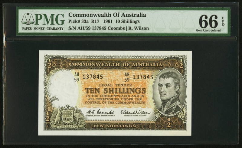 Australia Commonwealth Bank of Australia 10 Shillings ND (1961-65) Pick 33a R17 ...