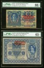 Austria Austrian-Hungarian Bank 20; 1000 Kronen 1913 (ND 1919); (ND 1919) Pick 53a; 61 PMG Gem Uncirculated 66 EPQ; Gem Uncirculated 65 EPQ. 

HID0980...