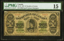 Canada Dominion of Canada $1 1878 DC-8f PMG Choice Fine 15. 

HID09801242017
