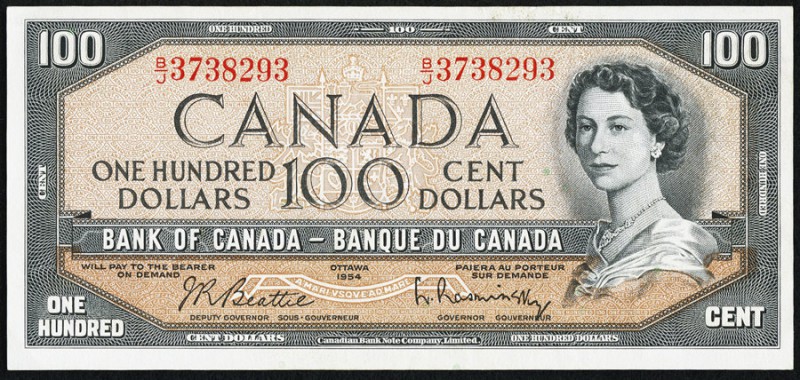 Canada Bank of Canada $100 1954 BC-43b Extremely Fine. 

HID09801242017