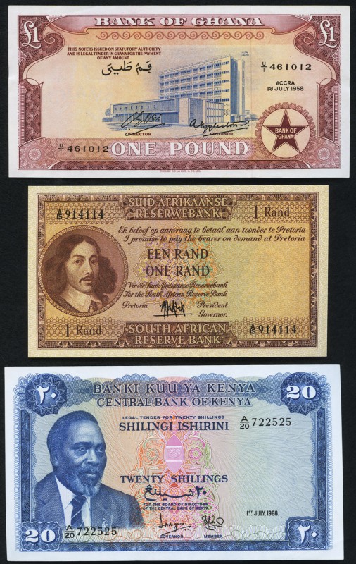 Ghana Bank of Ghana 1 Pound 1.7.1958 Pick 2a Extremely Fine; Kenya Central Bank ...