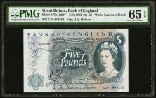 Great Britain Bank of England 5 Pounds ND (1962-66) Pick 375a PMG Gem Uncirculated 65 EPQ. 

HID09801242017