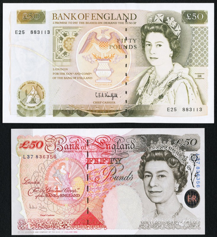 Great Britain Bank of England 50 Pounds ND (1991-93; 2006) Pick 381c; 388c Two E...