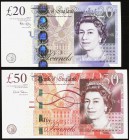 Great Britain Bank of England 20; 50 Pounds 2006-11 Pick 392a; 393a Two Examples Crisp Uncirculated. 

HID09801242017